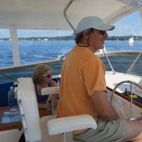 Captain Robert and Cindy aboard Gypsy